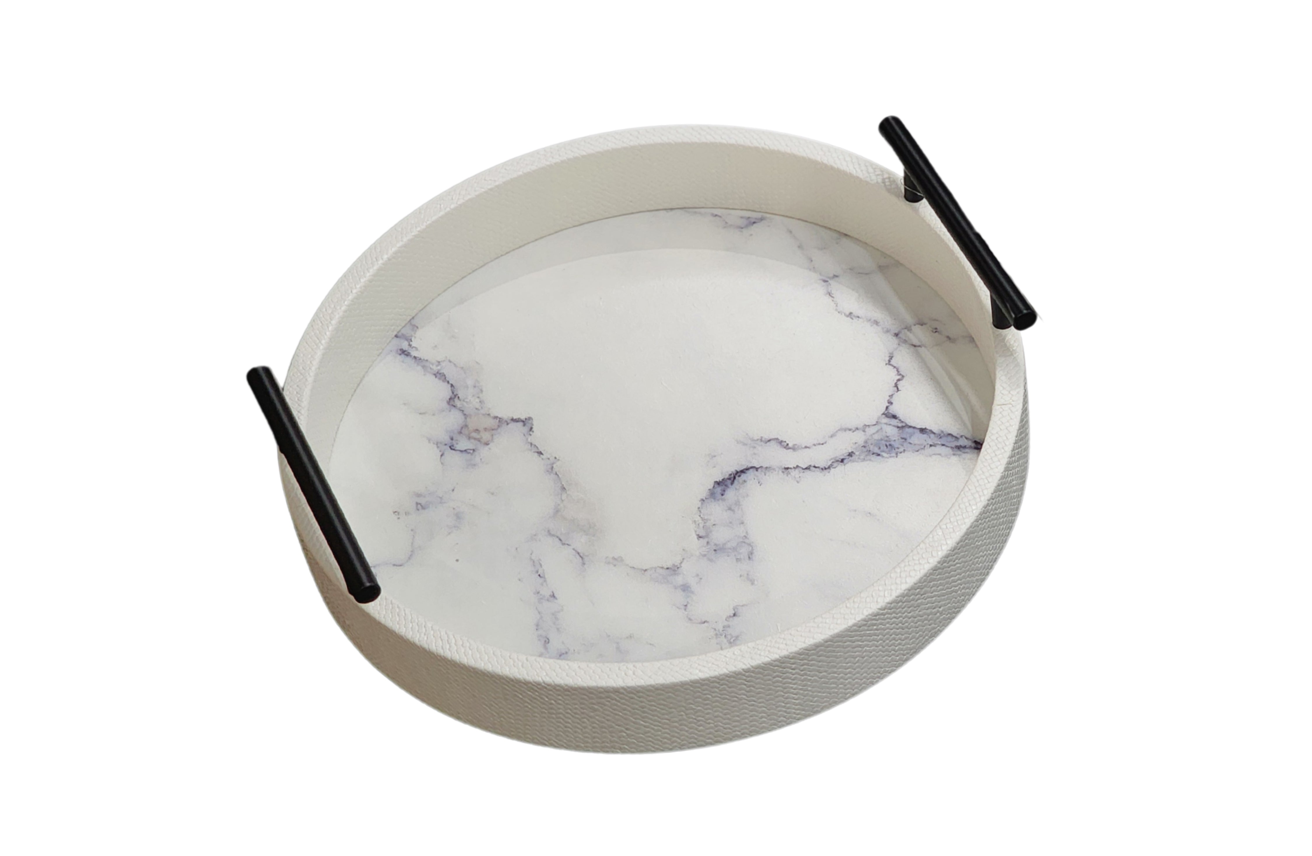 Vases & Table Decor: Maison Round Tray - Large - White