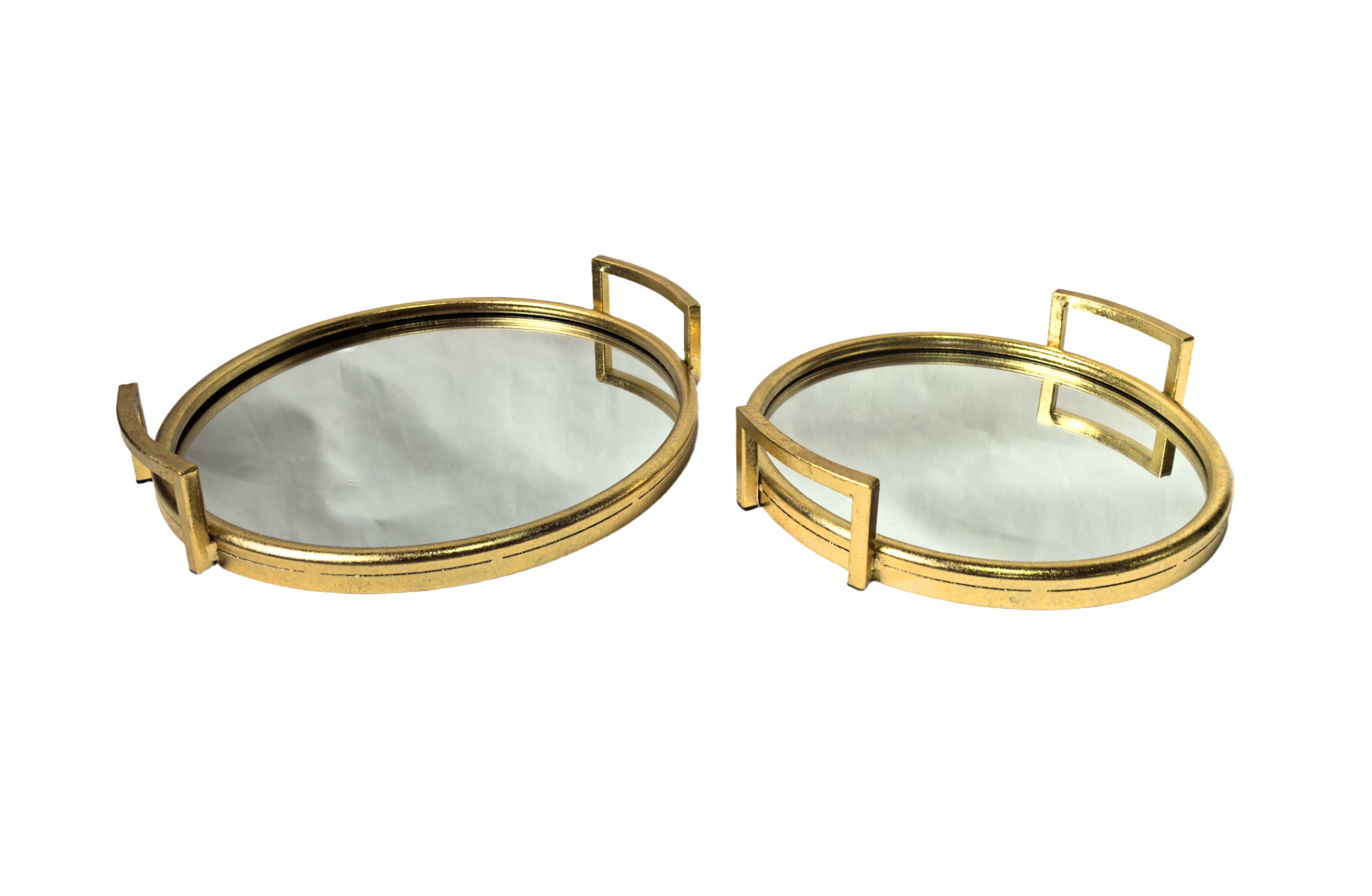 Vases & Table Decor: Eliza Round Tray - Small - Gold
