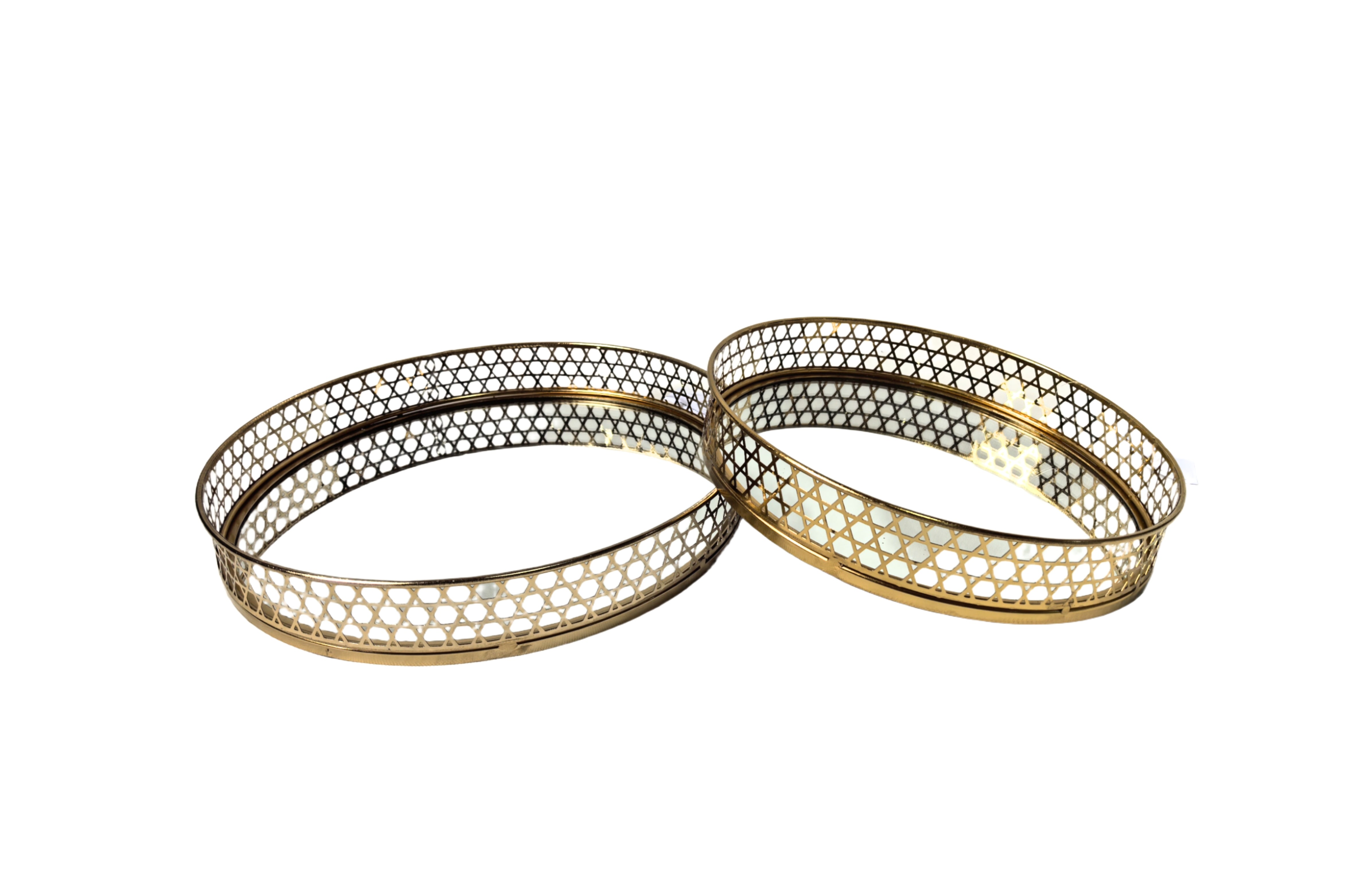 Vases & Table Decor: Nina Tray - Round - Small - Gold