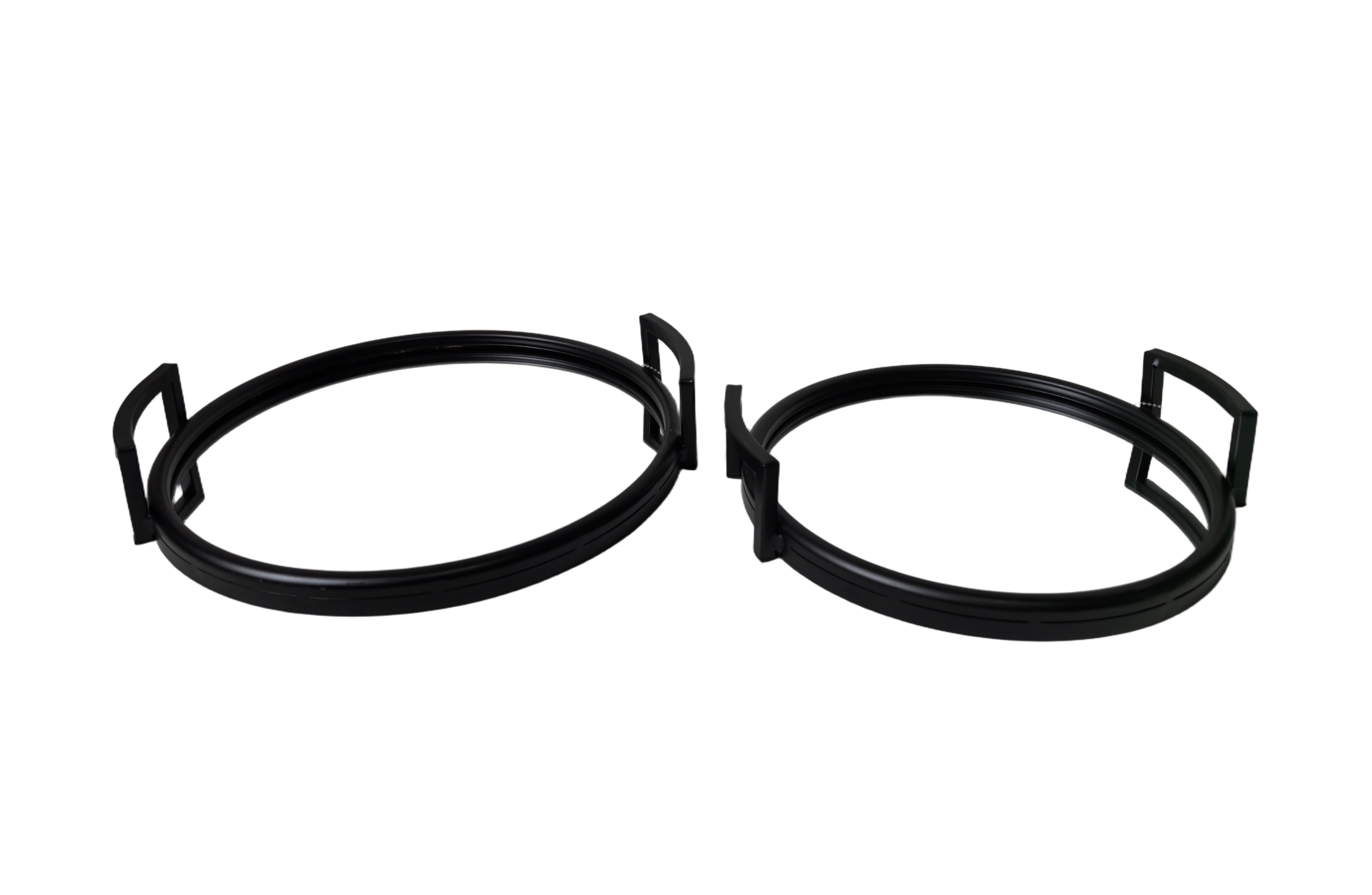 Vases & Table Decor: Eliza Round Tray - Set of 2 - Black