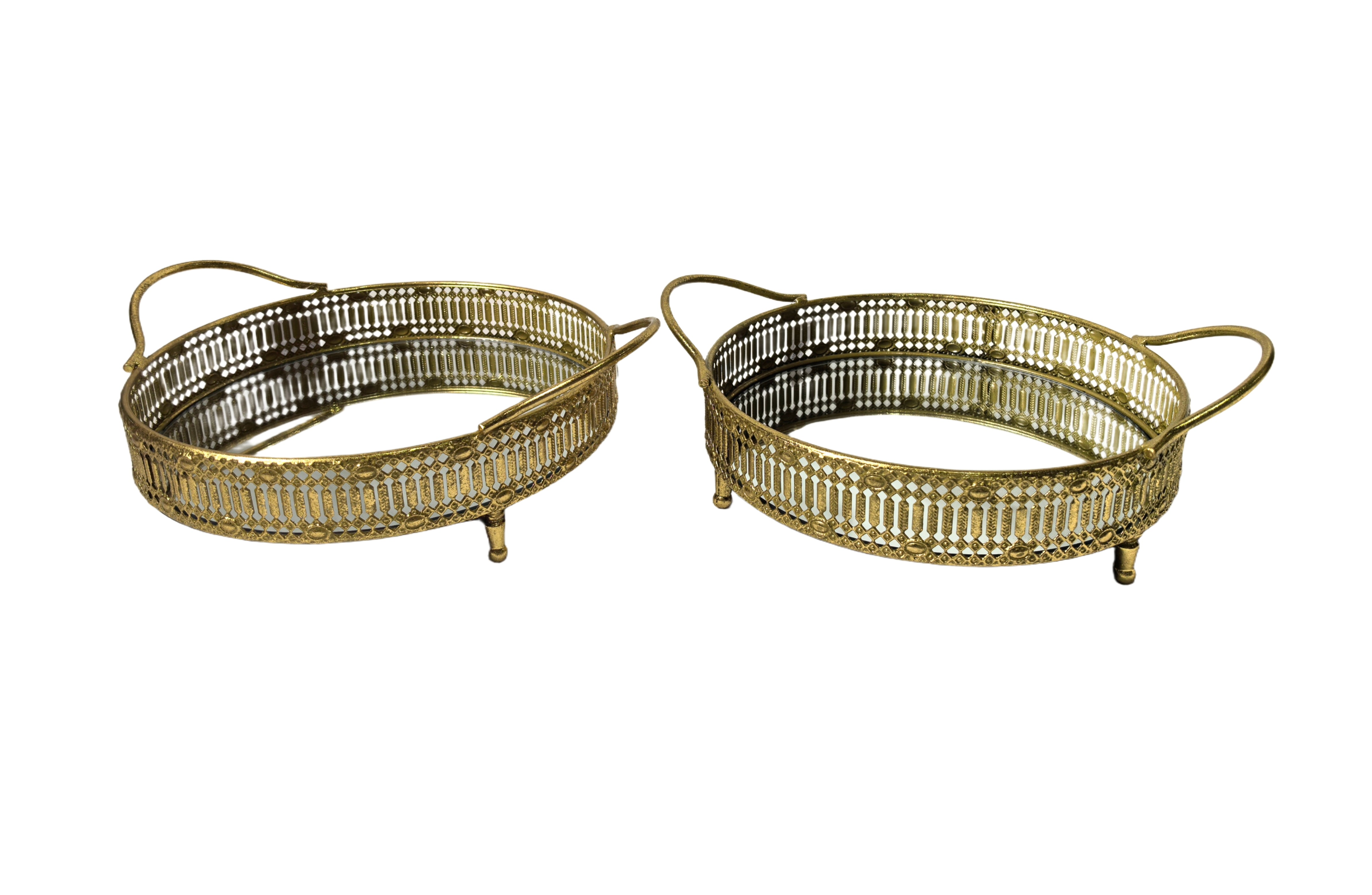 Vases & Table Decor: Tessa Round Tray - Set of 2 - Gold