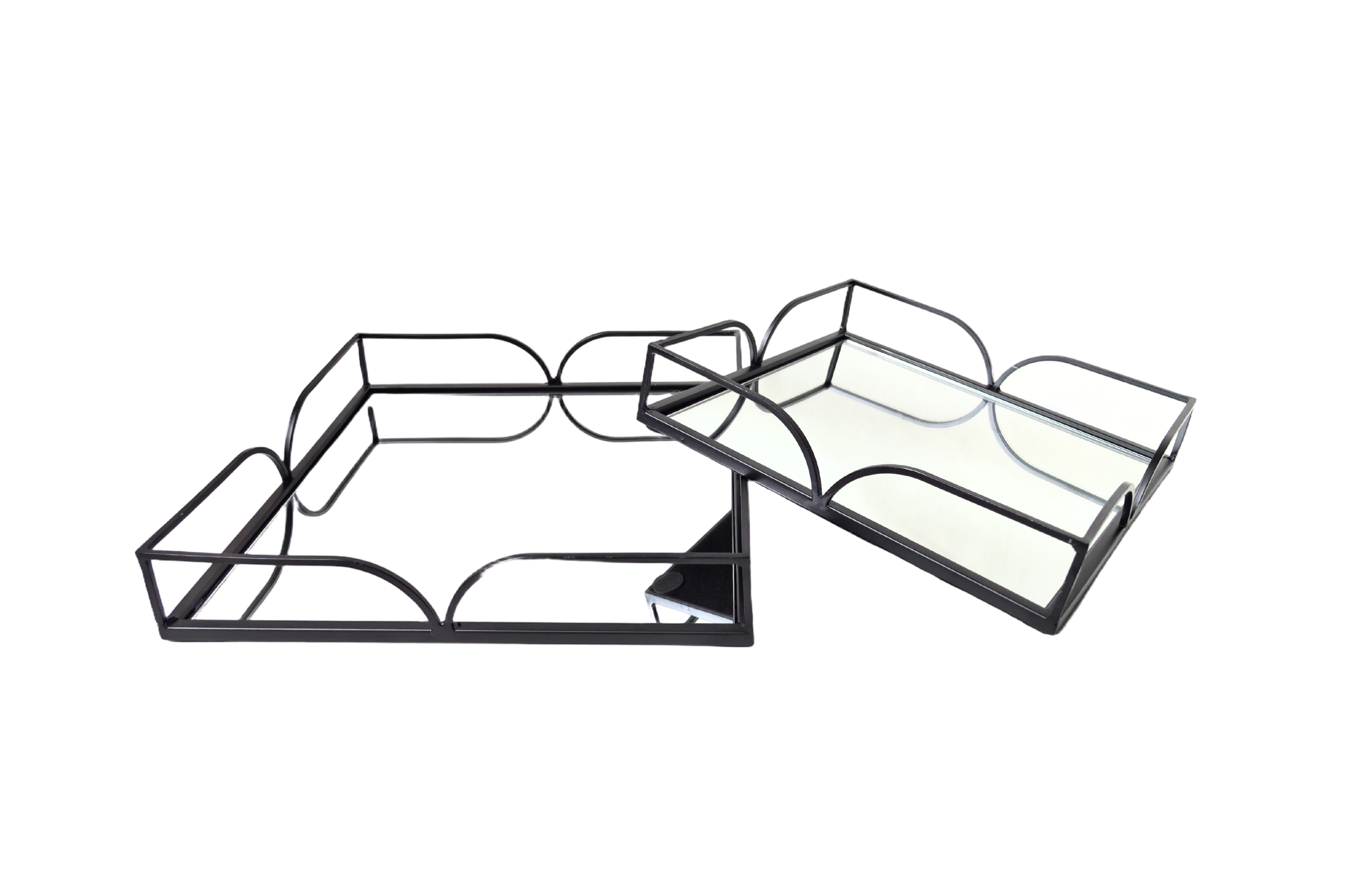 Vases & Table Decor: Willow Square Tray - Large - Black