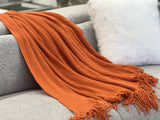 Sofa Accessories: Levi Throw Rug Blanket - Orange