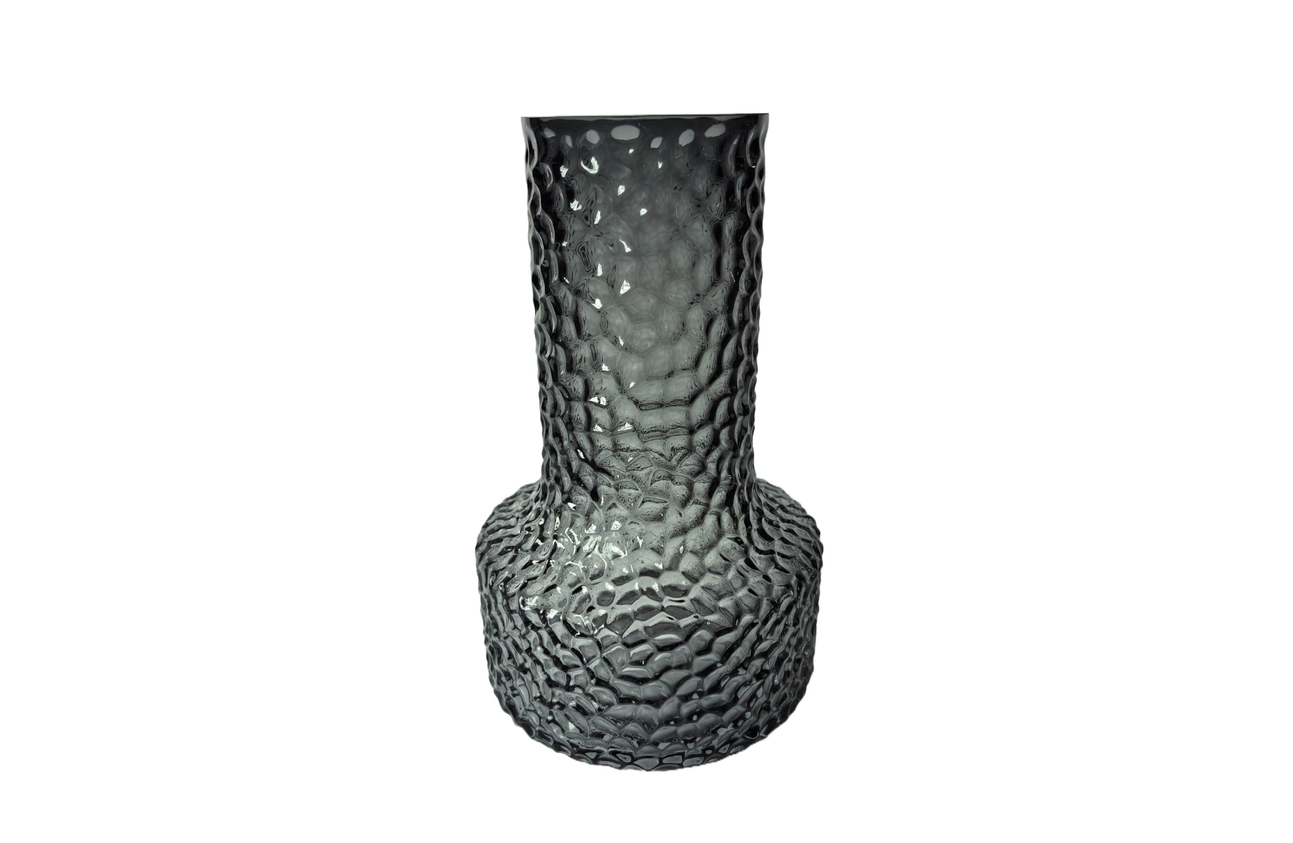 Vases & Table Decor: Green Hammer Glass Vase - 25cm