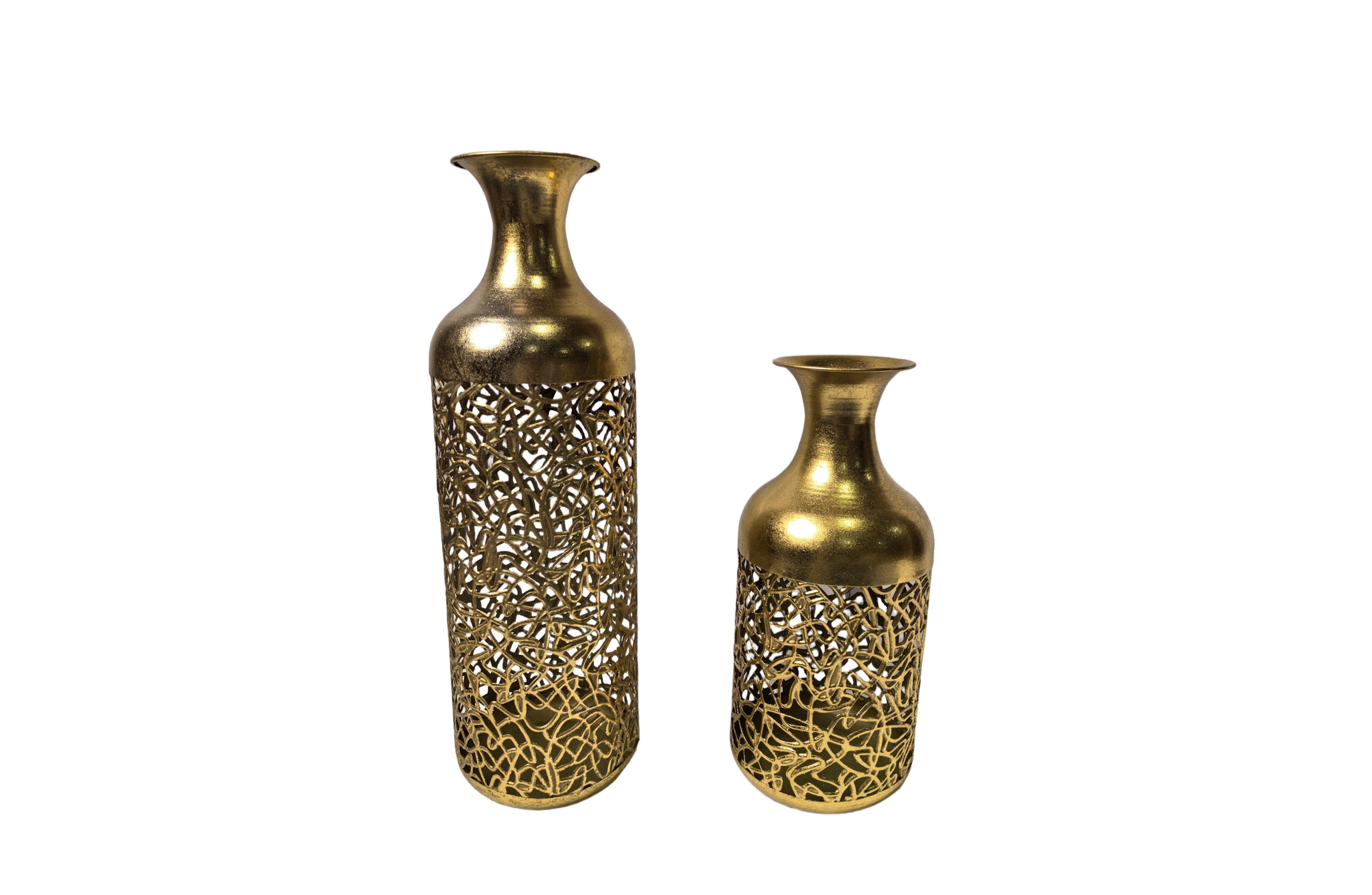Vases & Table Decor: Maya Vase - Set of 2 - Gold