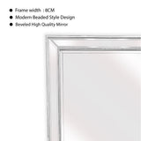 Mirrors: Silver Beaded Framed Mirror - Rectangle 80cm x 110cm