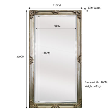 Mirrors: Deluxe French Provincial Ornate Mirror - Champagne - X large 210cm x 110cm