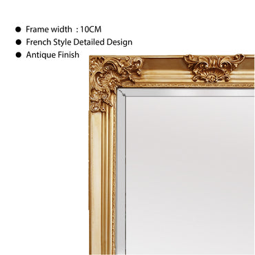 Mirrors: Deluxe French Provincial Ornate Mirror - Gold - X large 210cm x 110cm