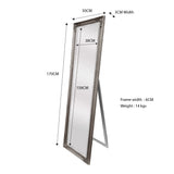 Mirrors: French Provincial Ornate Mirror - Antique Silver - Free Standing 50cm x 170cm