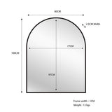 Mirrors: Black Metal Arch Mirror -  Small 80cm x 100cm