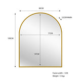 Mirrors: Gold Metal Arch Mirror  - Small 80cm x 100cm