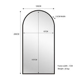 Mirrors: Black Metal Arch Mirror - X Large 100cm x 200cm