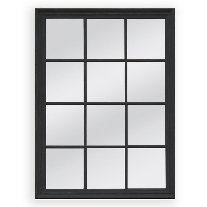 Mirrors: Window Style Mirror - Black Rectangle 95cm x 130cm
