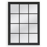 Mirrors: Window Style Mirror - Black Rectangle 95cm x 130cm