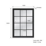 Mirrors: Window Style Mirror - Black Rectangle 95cm x 130cm