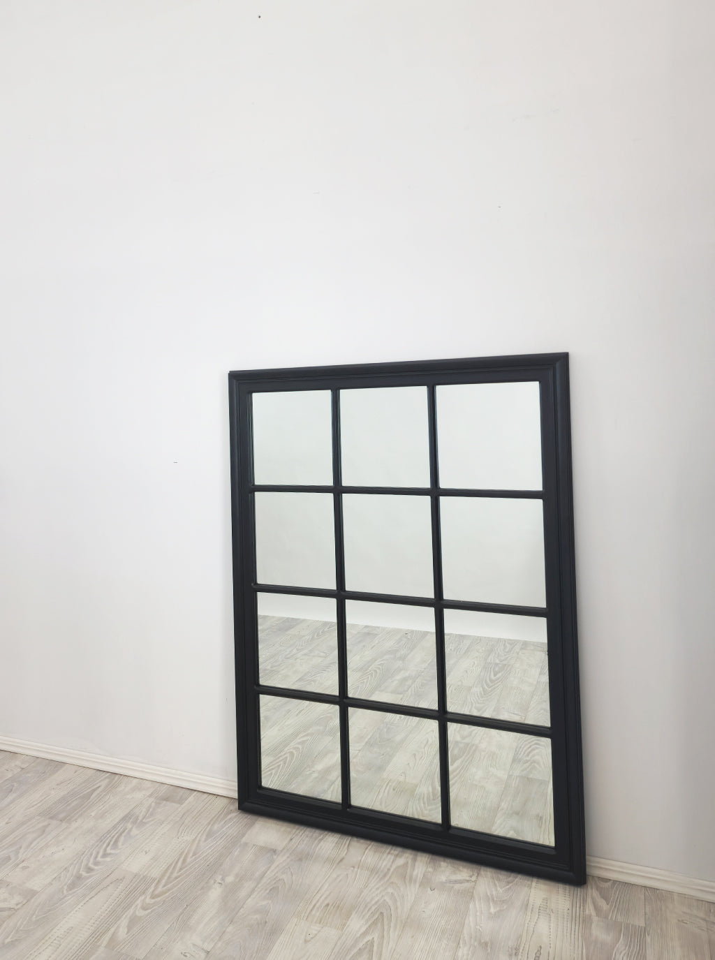 Mirrors: Window Style Mirror - Black Rectangle 95cm x 130cm