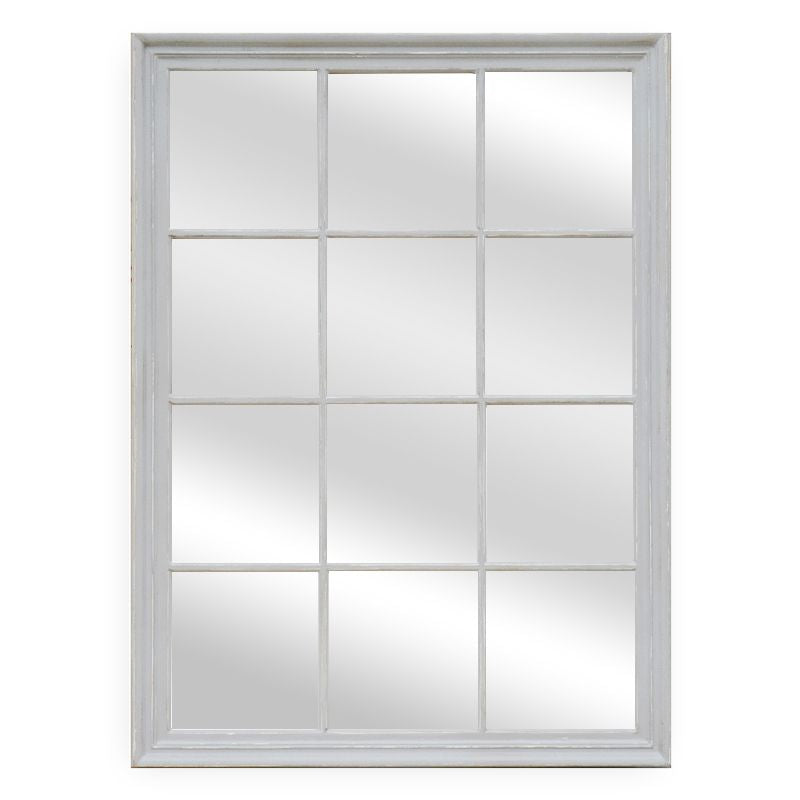 Mirrors: Window Style Mirror - White Rectangle 95cm x 130cm