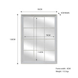 Mirrors: Window Style Mirror - White Rectangle 95cm x 130cm