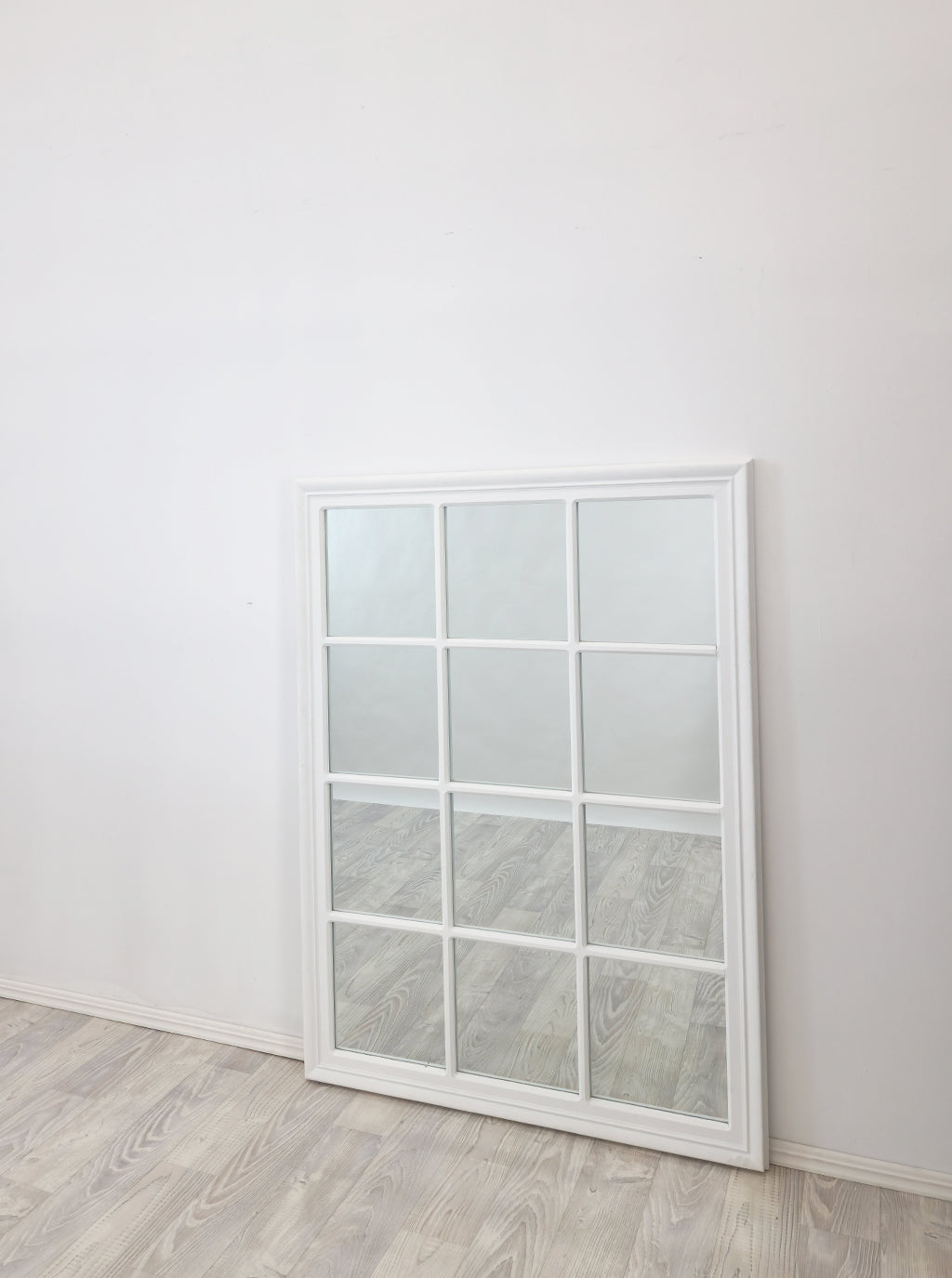 Mirrors: Window Style Mirror - White Rectangle 95cm x 130cm