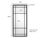 Mirrors: Window Style Mirror Full Length - Black 80 CM x 180 CM