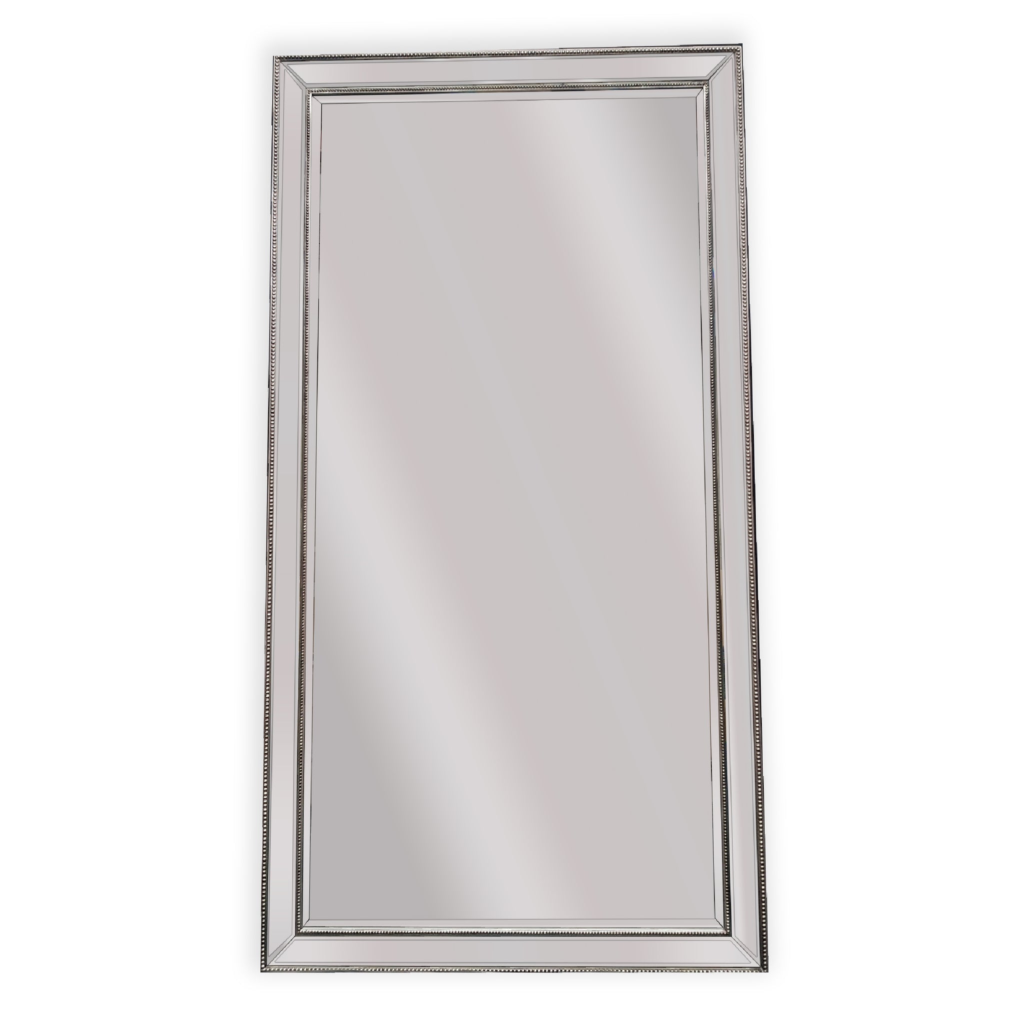 Mirrors: Silver Beaded Framed Mirror - X Large 190cm x 100cm