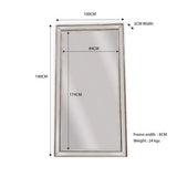 Mirrors: Silver Beaded Framed Mirror - X Large 190cm x 100cm
