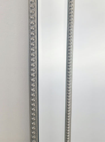 Mirrors: Silver Beaded Framed Mirror - X Large 190cm x 100cm