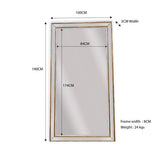 Mirrors: Gold Beaded Framed Mirror - X Large 190cm x 100cm