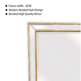 Mirrors: Gold Beaded Framed Mirror - X Large 190cm x 100cm
