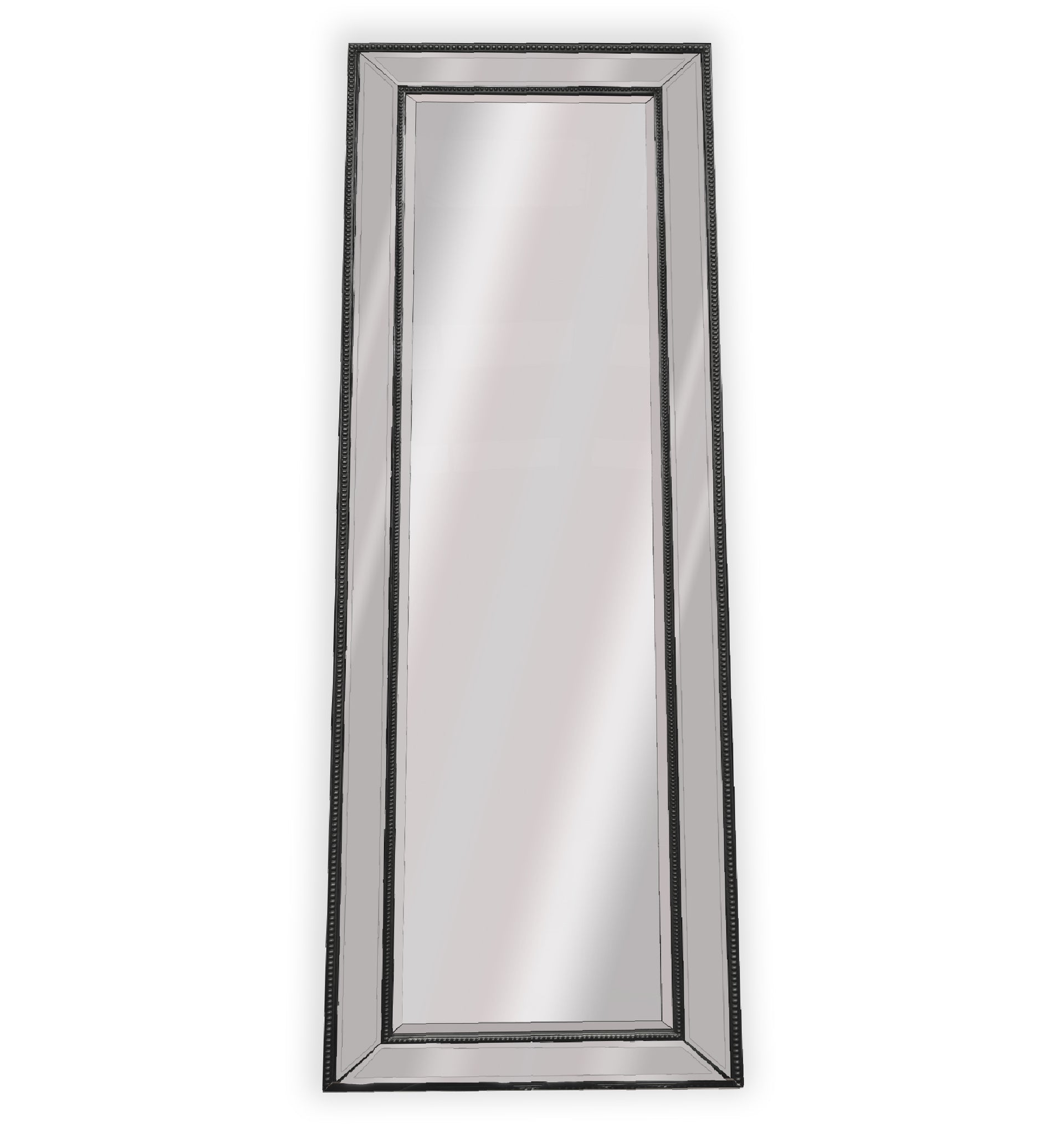 Mirrors: Medium Black Beaded Framed Mirror - 70cm x 170cm