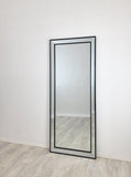 Mirrors: Medium Black Beaded Framed Mirror - 70cm x 170cm