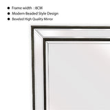 Mirrors: Medium Black Beaded Framed Mirror - 70cm x 170cm
