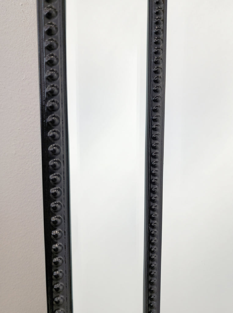 Mirrors: Medium Black Beaded Framed Mirror - 70cm x 170cm