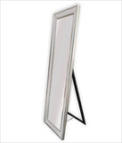 Mirrors: Silver Beaded Framed Mirror - Free Standing 50cm x 170cm