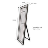 Mirrors: Black Beaded Framed Mirror - Free Standing 50cm x 170cm