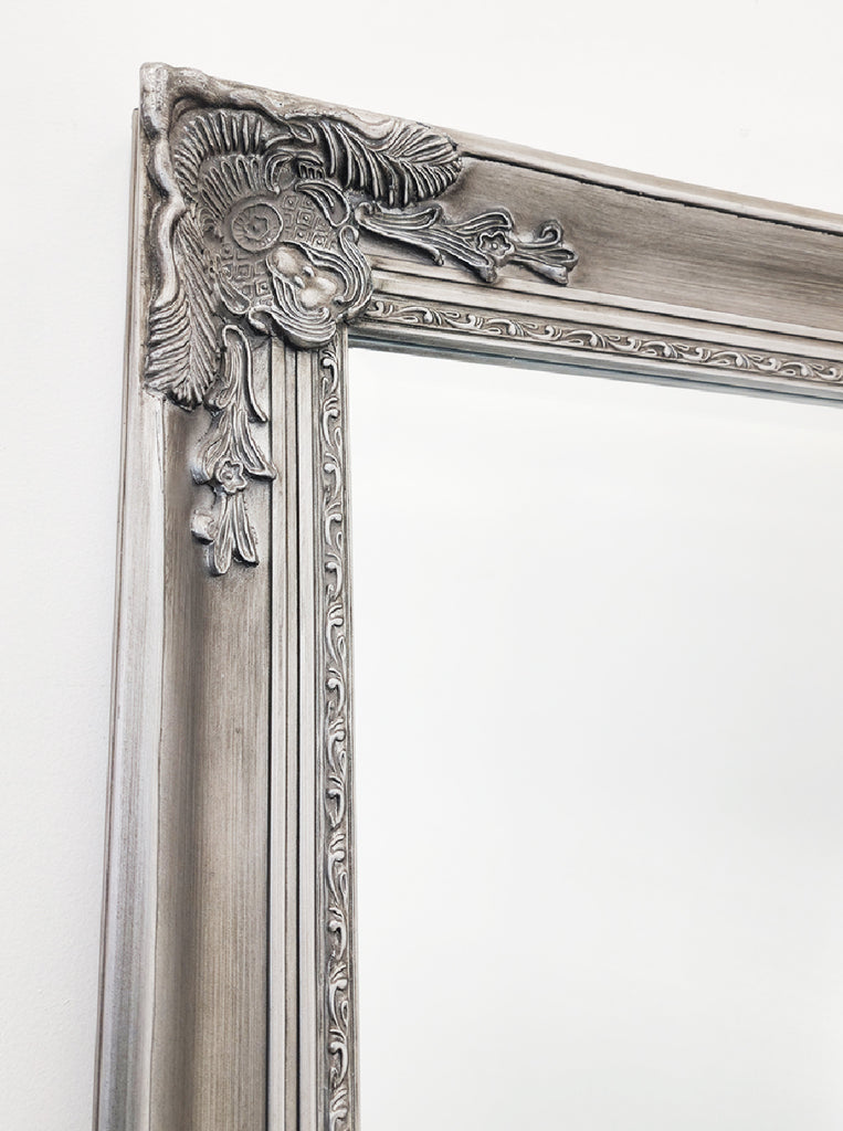 Mirrors: French Provincial Ornate Mirror - ANTIQUE SILVER- X Large 100cm x 190cm