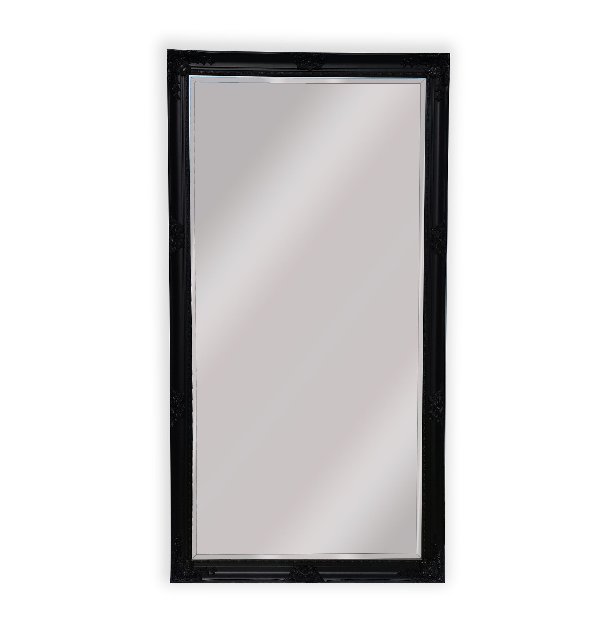 Mirrors: French Provincial Ornate Mirror - BLACK - X Large 100cm x 190cm