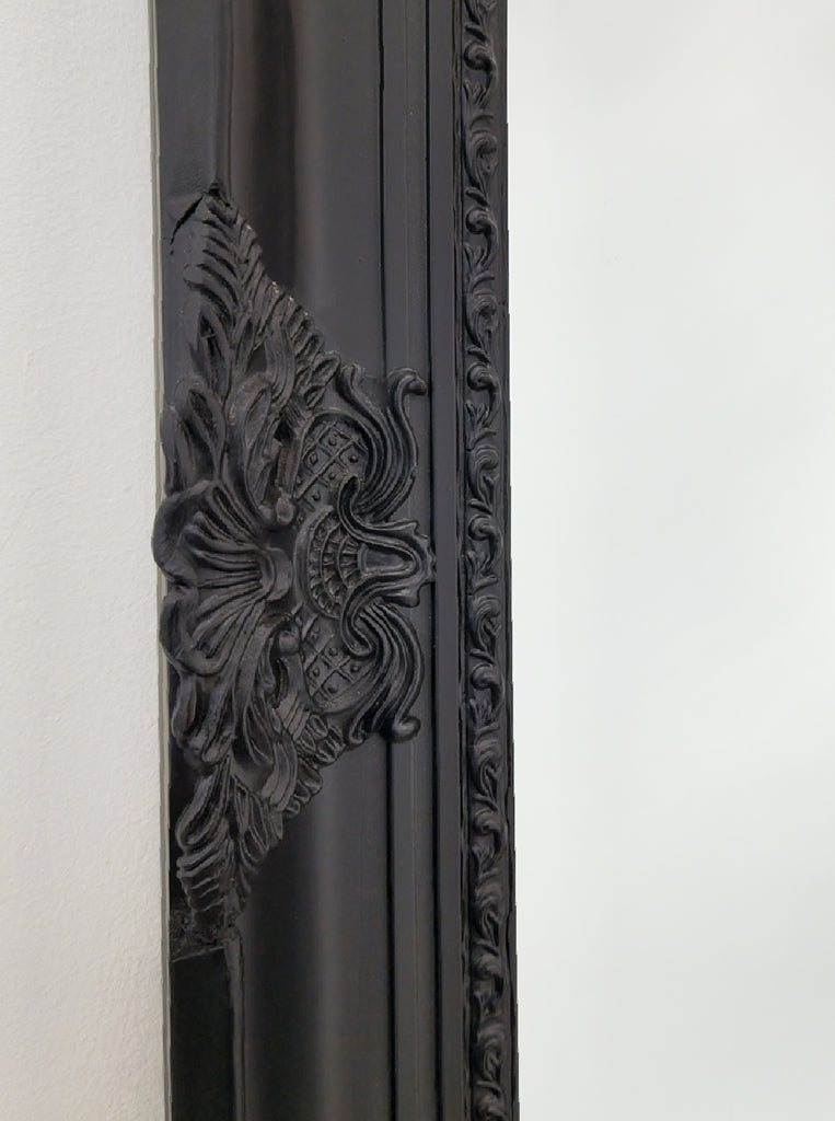 Mirrors: French Provincial Ornate Mirror - BLACK - X Large 100cm x 190cm