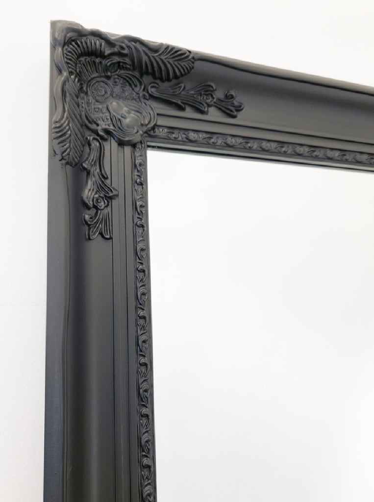 Mirrors: French Provincial Ornate Mirror - BLACK - X Large 100cm x 190cm