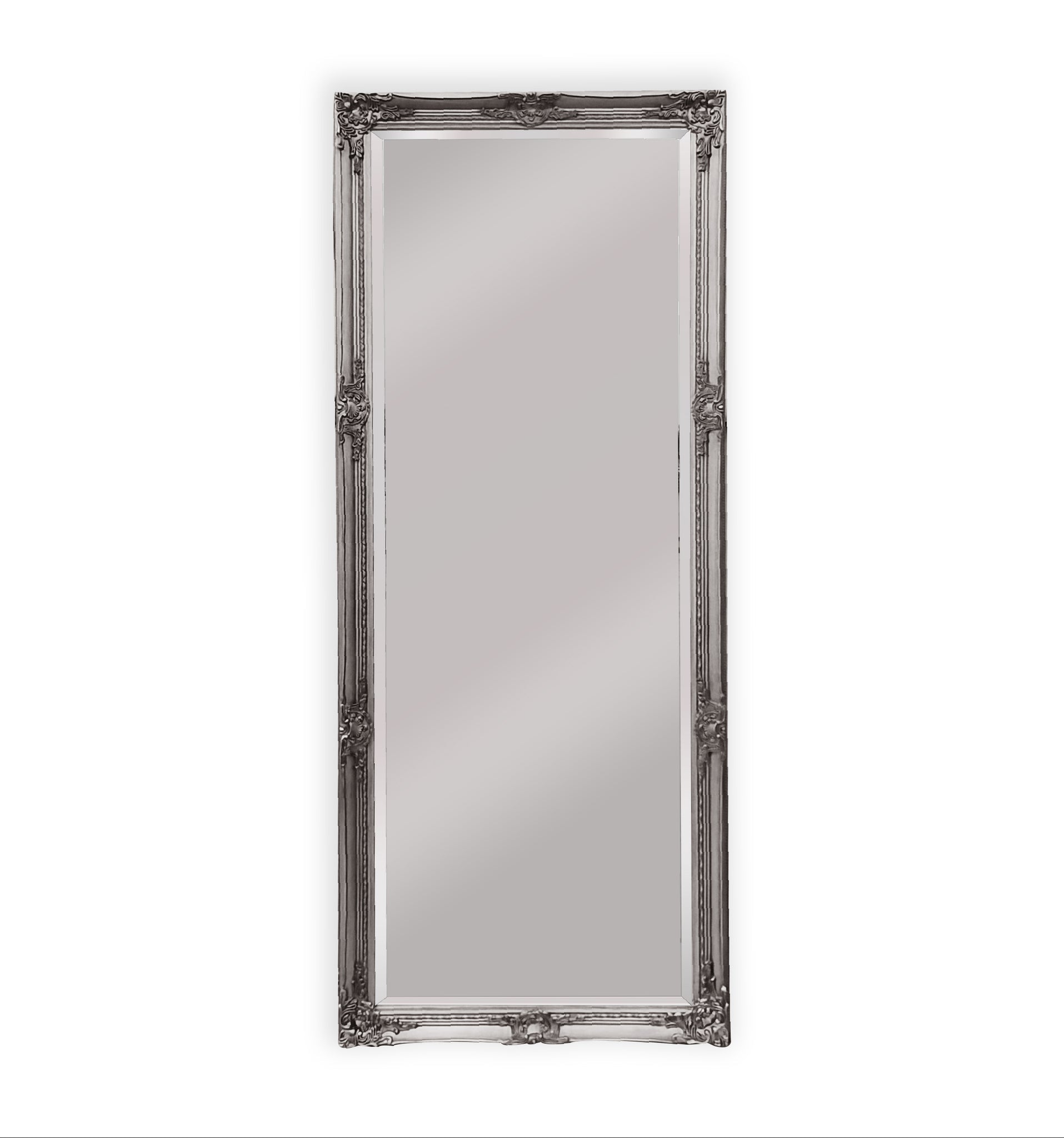 Mirrors: French Provincial Ornate Mirror - Antique Silver - Medium 70cm x 170cm