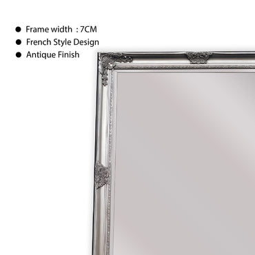 Mirrors: French Provincial Ornate Mirror - Antique Silver - Medium 70cm x 170cm