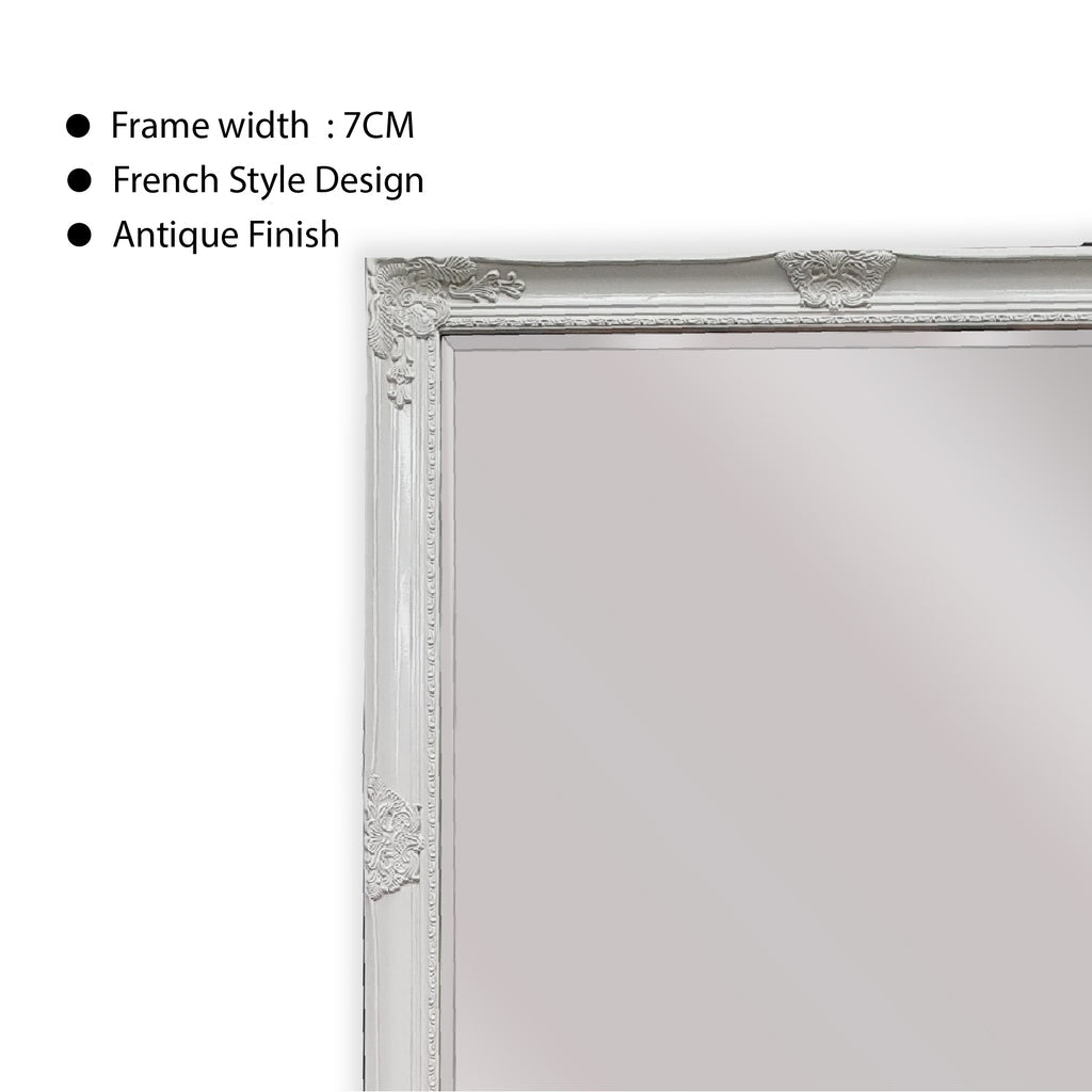 Mirrors: French Provincial Ornate Mirror - White - Medium 70cm x 170cm