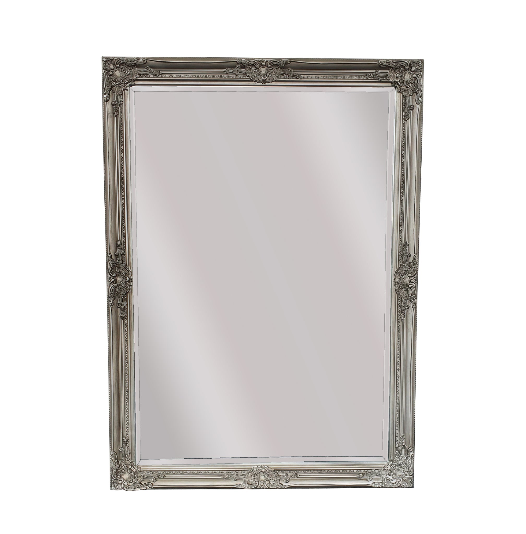 Mirrors: French Provincial Ornate Mirror - Antique Silver - Small 80cm x 110cm