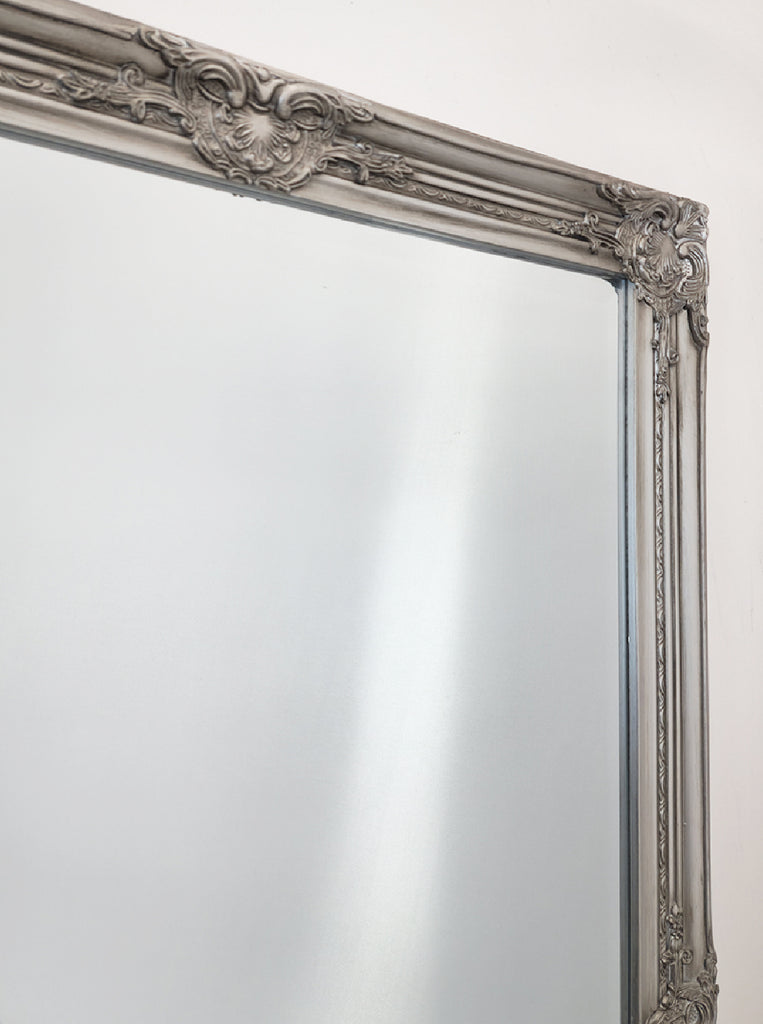 Mirrors: French Provincial Ornate Mirror - Antique Silver - Small 80cm x 110cm