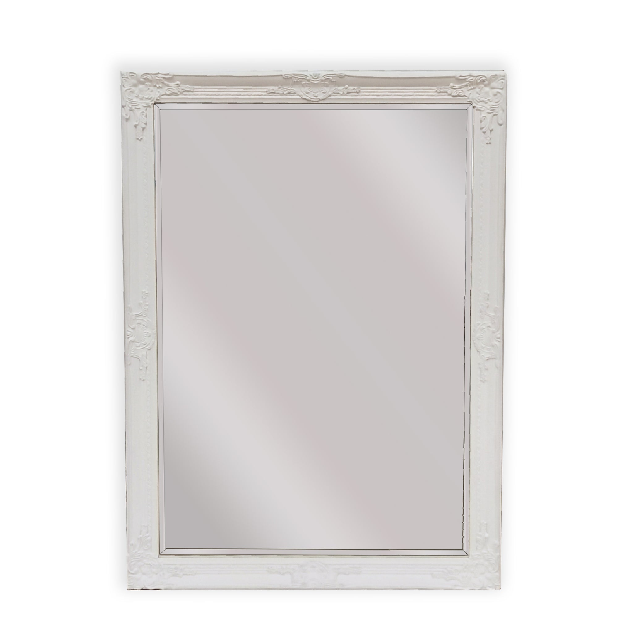 Mirrors: French Provincial Ornate Mirror - White - Small 80cm x 110cm