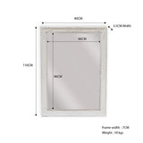 Mirrors: French Provincial Ornate Mirror - White - Small 80cm x 110cm