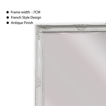 Mirrors: French Provincial Ornate Mirror - White - Small 80cm x 110cm