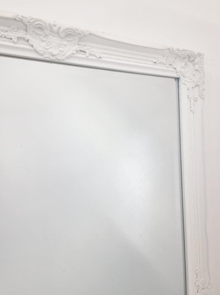 Mirrors: French Provincial Ornate Mirror - White - Small 80cm x 110cm