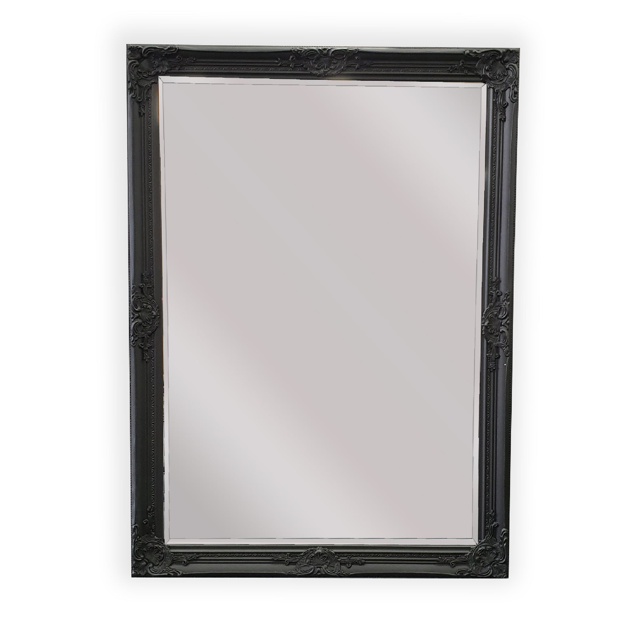 Mirrors: French Provincial Ornate Mirror - Black - Small  80cm x 110cm