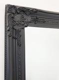 Mirrors: French Provincial Ornate Mirror - Black - Small  80cm x 110cm